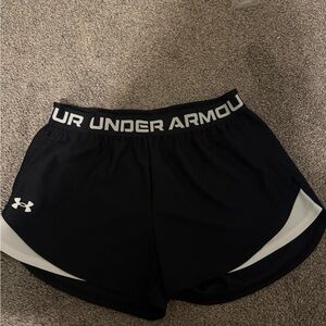 Under Armour Women's Black and White Athletic Shorts